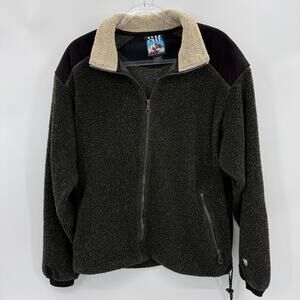 Vintage ALF KUHL Deep Pile Fleece Jacket Womens Size L Brown Zip Sherpa Y2K USA